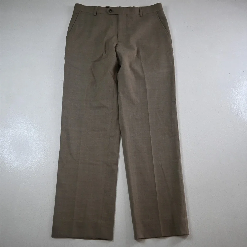 Jos A Bank 32x30 Tan Brown Stretch Wool Traveller Tailored Fit Dress Mens‎ Pants